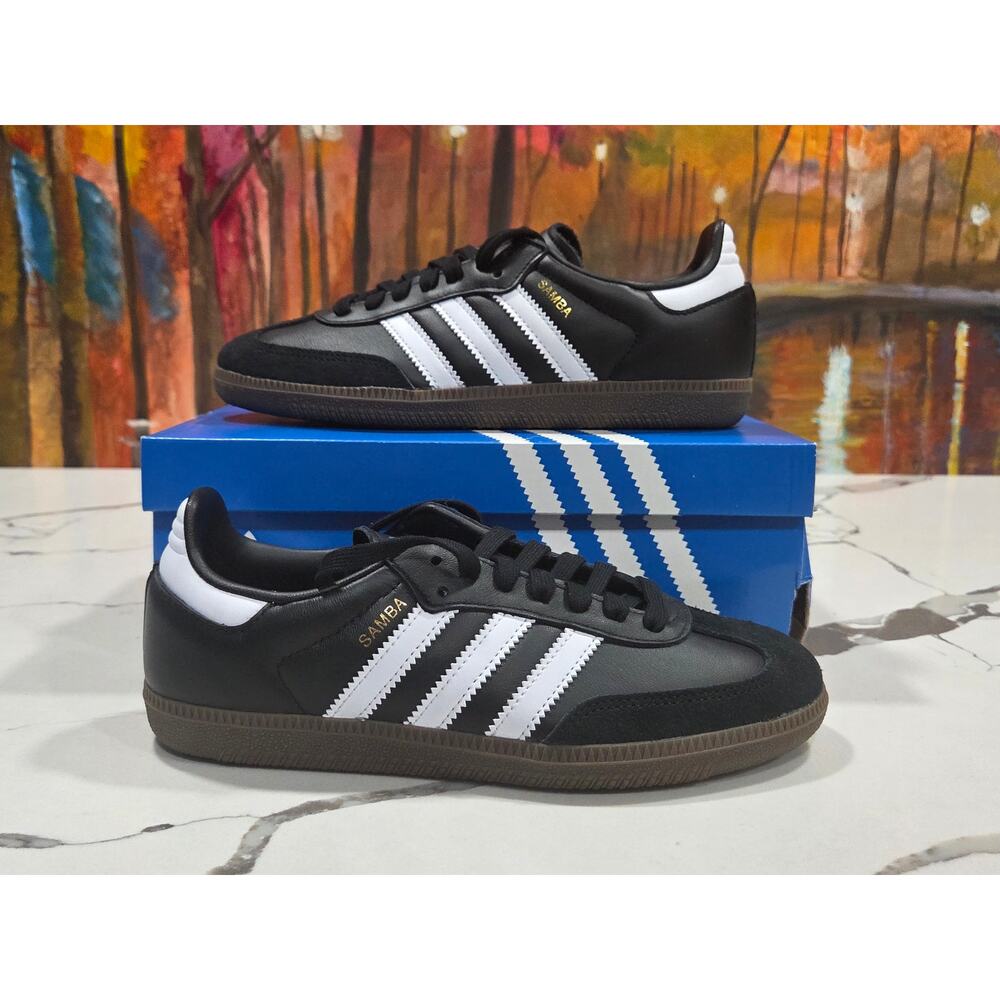 Adidas Samba OG Black White Gum Size 4.5 Youth Men's, 5.5 Women's B75807
